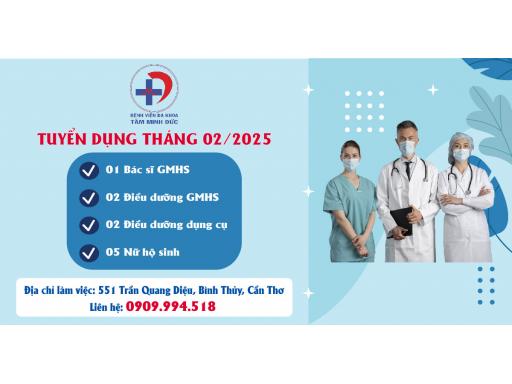 BỆNH VIỆN TÂM MINH ĐỨC - THÔNG BÁO TUYỂN DỤNG THÁNG 02 NĂM 2025